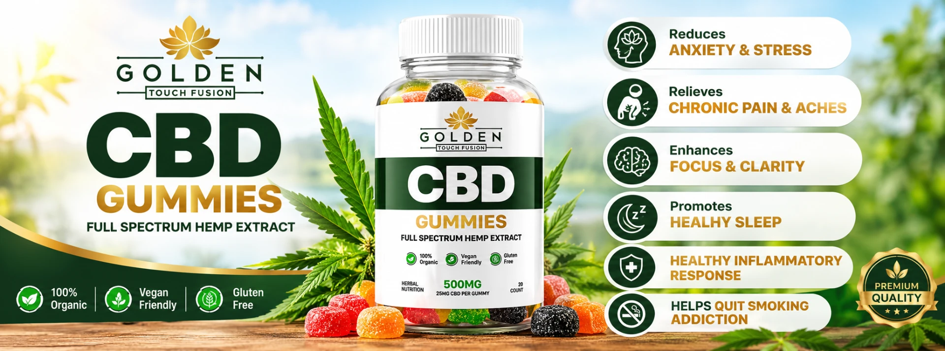 Golden Touch Fusion CBD Gummies banner
