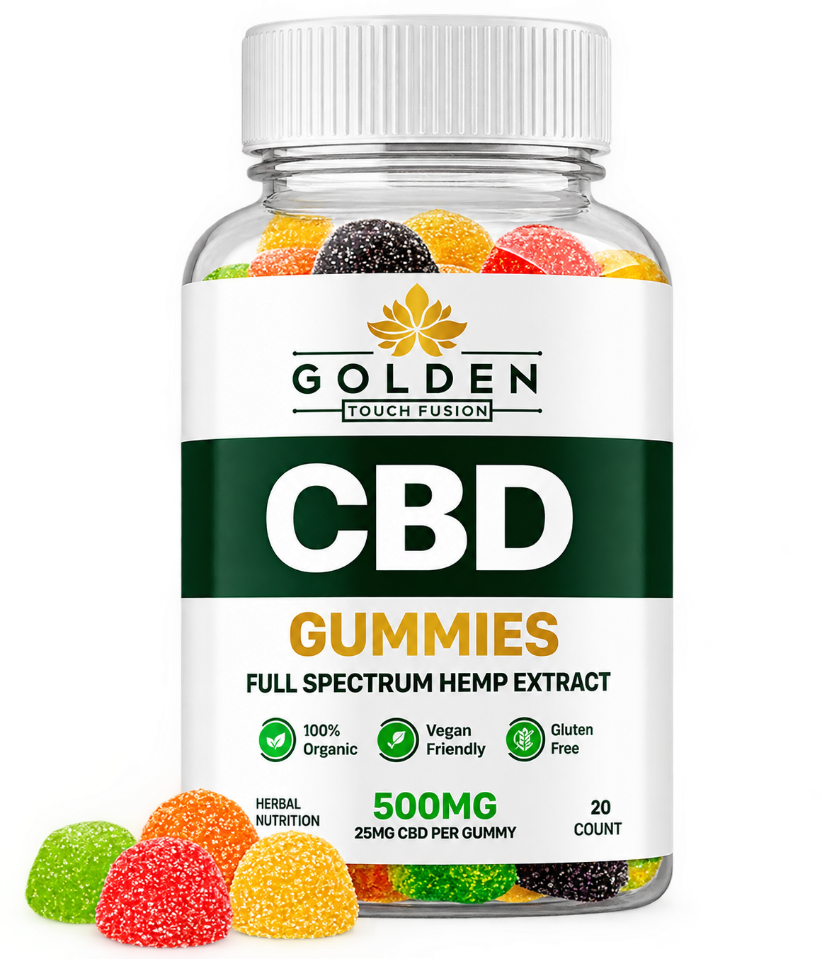 Golden Touch Fusion CBD Gummies bottle
